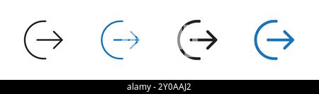 Abmeldesymbol lineares Vektorgrafik Zeichen oder Symbolsatz für Web-App-ui Stock Vektor