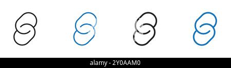 Link-Symbol lineares Vektor-Grafikzeichen oder Symbolsatz für Web-App-ui Stock Vektor