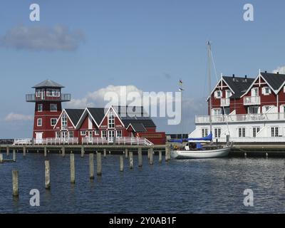 Segelboot im Jachthafen von Bagenkop Stockfoto