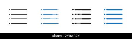 Symbol für lineare Vektorgrafik oder Symbolsatz für Web-App-ui auflisten Stock Vektor