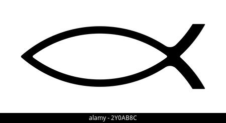 Jesus-Fisch-Symbol. Stellen Sie den christlichen Fisch vor. Religiöses Symbol. Vektor Stock Vektor