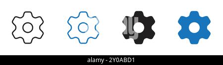 Einstellungen Symbol Linearvektorgrafik Zeichen oder Symbolsatz für Web-App-ui Stock Vektor