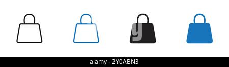 Einkaufstaschensymbol Linearvektorgrafik oder Symbolsatz für Web-App-ui Stock Vektor
