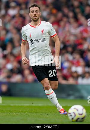 Manchester, Großbritannien. September 2024. Diogo Jota aus Liverpool während des Premier League-Spiels in Old Trafford, Manchester. Der Bildnachweis sollte lauten: Andrew Yates/Sportimage Credit: Sportimage Ltd/Alamy Live News Stockfoto