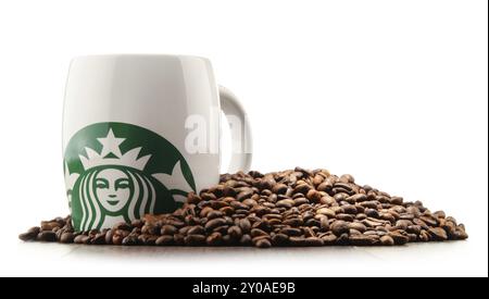 Starbucks, Kaffeefirma und Kaffeehauskette, gegründet in Seattle, Wa. USA, im Jahr 1971, heute das größte Geschäft dieser Art in der Welt. Stockfoto