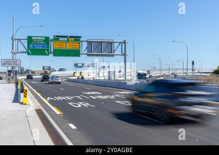 Sydney, Australien, 1. September 2024, offizieller Eröffnungstag des Sydney Gateway Road Projekts am Flughafen Sydney. Quelle: Robert Wallace / Wallace Media Network / Alamy Live News Stockfoto
