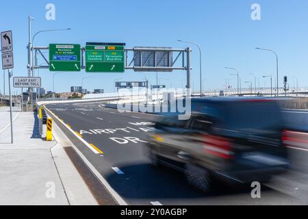 Sydney, Australien, 1. September 2024, offizieller Eröffnungstag des Sydney Gateway Road Projekts am Flughafen Sydney. Quelle: Robert Wallace / Wallace Media Network / Alamy Live News Stockfoto