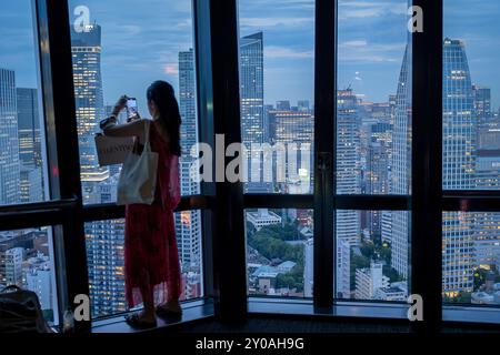 Tokio Stadtansicht vom Aussichtspunkt des Tokioter Turms, Innenraum, Tokio, Japan Stockfoto