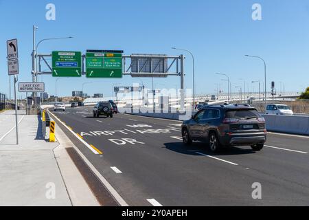 Sydney, Australien, 1. September 2024, offizieller Eröffnungstag des Sydney Gateway Road Projekts am Flughafen Sydney. Quelle: Robert Wallace / Wallace Media Network / Alamy Live News Stockfoto