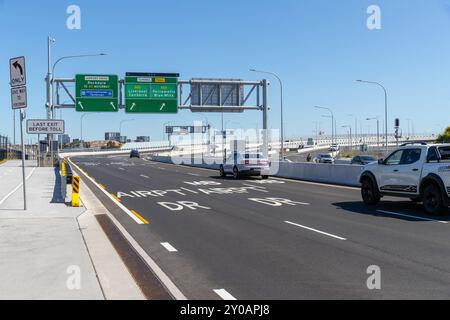 Sydney, Australien, 1. September 2024, offizieller Eröffnungstag des Sydney Gateway Road Projekts am Flughafen Sydney. Quelle: Robert Wallace / Wallace Media Network / Alamy Live News Stockfoto