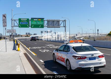 Sydney, Australien, 1. September 2024, offizieller Eröffnungstag des Sydney Gateway Road Projekts am Flughafen Sydney. Quelle: Robert Wallace / Wallace Media Network / Alamy Live News Stockfoto