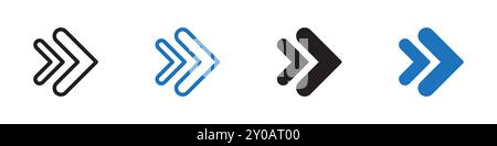 Pfeilsymbol Linearvektorgrafik Zeichen oder Symbolsatz für Web-App-ui Stock Vektor