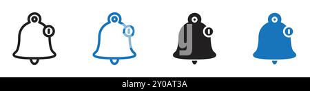 Glockensymbol lineares Vektorgrafik Zeichen oder Symbolsatz für Web-App-ui Stock Vektor