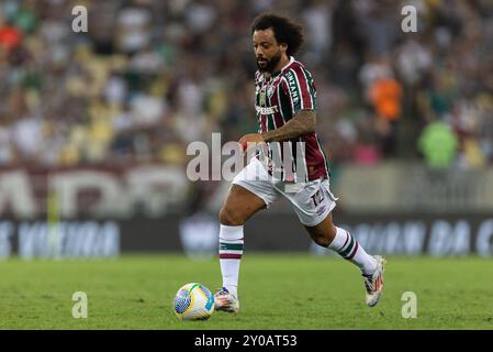 Rio De Janeiro, Brasilien. September 2024. RIO DE JANEIRO, BRASILIEN - 1. SEPTEMBER: MARCELO of Fluminense spielt mit dem Ball während des Spiels zwischen Fluminense und Sao Paulo FC als Teil der Brasileirao Serie A im Maracana Stadium am 1. September 2024 in Rio de Janeiro, Brasilien. Quelle: Ruano Carneiro/Alamy Live News Stockfoto