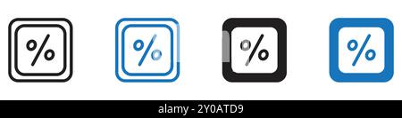 Rabattsymbol lineares Vektorgrafik-Zeichen oder Symbolsatz für Web-App-ui Stock Vektor