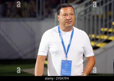 Frosinone, Italien, 1. September 2024, Andrea Langella, Präsident von Juve Stabia während des Fußball-BKT zwischen Frosinone Calcio und SS Juve Stabia Calcio im Stadio Benito Stirpe in Frosinone, Francesco Paris/Alamy Live News Stockfoto