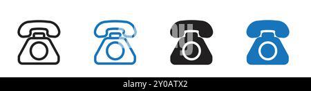 Telefonsymbol Linearvektorgrafik oder Symbolsatz für Web-App-ui Stock Vektor