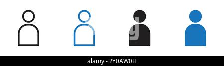 Benutzersymbol lineares Vektorgrafik Zeichen oder Symbolsatz für Web-App-ui Stock Vektor