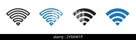 wlan-Symbol lineares Vektor-Grafikzeichen oder Symbolsatz für die Web-App-benutzeroberfläche Stock Vektor