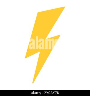 Blitzsymbol. Vektorillustration in flacher Form isoliert auf weißem Hintergrund. Stock Vektor