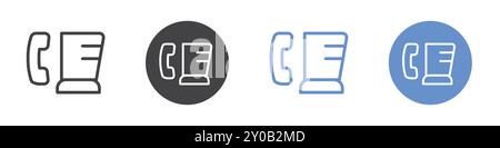 Symbol für Mixer-Telefon flacher Satz in schwarz-weißer Farbe Vektormarkierung Stock Vektor