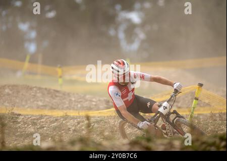 PAL Arinsal, Andorra: 1. September 2024: Mathias FL√°ckiger aus der Schweiz bei der UCI Mountain Bike World Championships Männer Andorra 2024 auf Septemebe Stockfoto