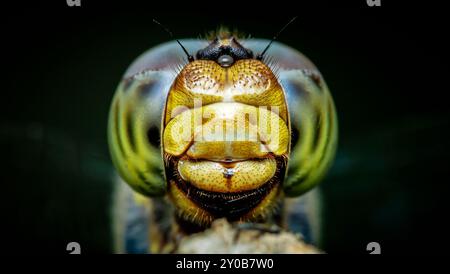 Drachenfliege, Augen extrem fokussiert. Stockfoto