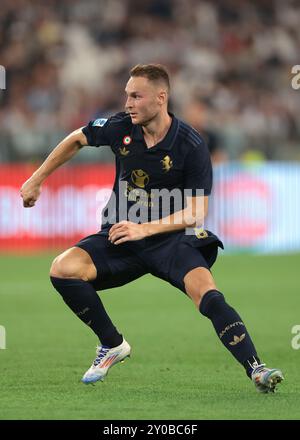 Turin, Italien. September 2024. Teun Koopmeiners von Juventus während des Spiels der Serie A im Allianz-Stadion in Turin. Der Bildnachweis sollte lauten: Jonathan Moscrop/Sportimage Credit: Sportimage Ltd/Alamy Live News Stockfoto