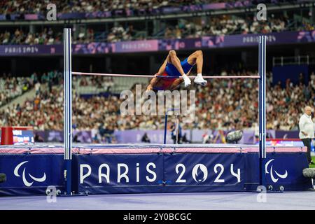 Roderick Townsend vom Team United States gewinnt Gold im Hochsprung der Männer T47 während der Para Athletics der Paralympics 2024 am Sonntag, September Stockfoto