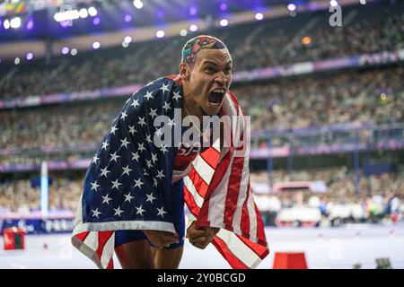 Roderick Townsend vom Team United States gewinnt Gold im Hochsprung der Männer T47 während der Para Athletics der Paralympics 2024 am Sonntag, September Stockfoto