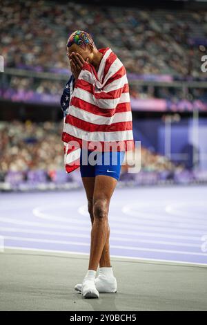 Roderick Townsend vom Team United States gewinnt Gold im Hochsprung der Männer T47 während der Para Athletics der Paralympics 2024 am Sonntag, September Stockfoto