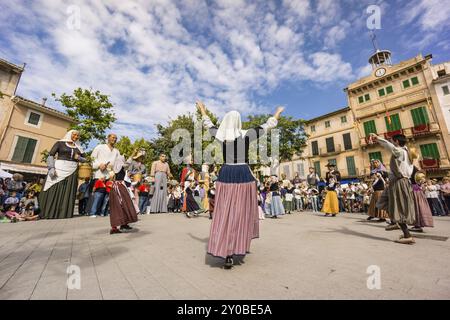 Baile de boleros tradicionales mallorquines Llucmajor, Migjorn, balearen, spanien Stockfoto