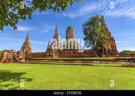 Blick auf das Wat Chai Wattanaram in Ayutthaya Thailand Stockfoto