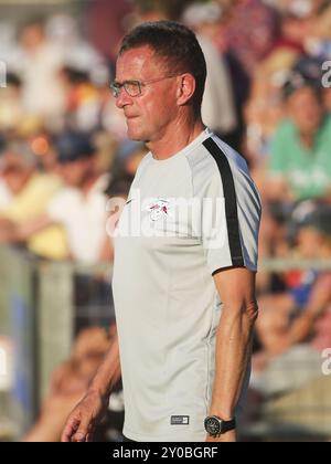 Cheftrainer Ralf Rangnick (RB Leipzig) beim Testspiel zwischen ZFC Meuselwiatz und RB Leipzig am 07/2018 Stockfoto