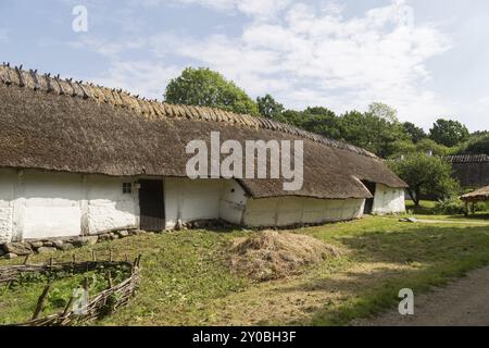 Lyngby, Dänemark, 23. Juni 2016: Ein altes dänisches Bauernhaus in Frilandsmuseet, Europa Stockfoto