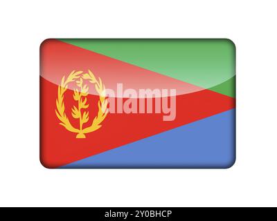 Die Flagge Eritrea in Form eines Hochglanz-Symbols Stockfoto