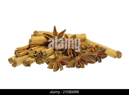 Zimtstange und Anisstern, Zimtstange und Stern aus Anis 06 Stockfoto