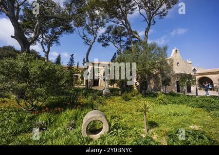 Santuario de Cura, en la cima de la montana de Randa, Algaida, Mallorca, balearen, spanien Stockfoto