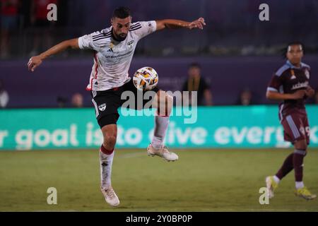 Frisco, Texas, USA. 31. August 2024. FC Dallas Stürmer Sebastian Lletget #8 kontrolliert den Ball während des MLS-Spiels zwischen dem FC Dallas und Colorado Rapids im Toyota Stadium. Endstand FC Dallas 2: 3 Colorado Rapids. (Kreditbild: © Javier Vicencio/eyepix via ZUMA Press Wire) NUR REDAKTIONELLE VERWENDUNG! Nicht für kommerzielle ZWECKE! Stockfoto