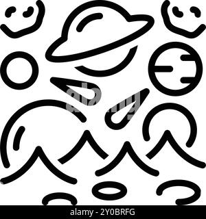 Symbol für Weltraumeroberung, Eroberung Stock Vektor