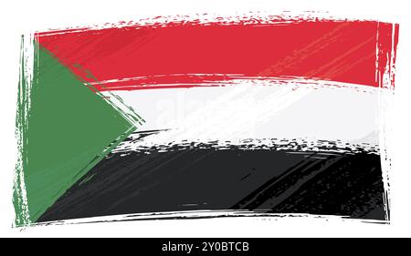 Sudan Nationalflagge im Grunge-Stil Stockfoto