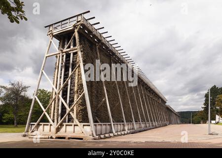 Das historische Graduiertenwerk in Bad Koesen, seit fast 250 Jahren in Betrieb, das historische Salzwerk in Bad Kosen, seit fast 250 Jahren in Betrieb Stockfoto