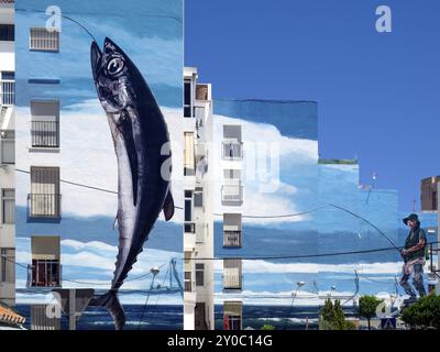 ESTEPONA, ANDALUSIEN/SPANIEN, 5. MAI: Fototapete zum Angeltag von Jose Fernandez Rios in Estepona Spanien am 5. Mai 2014 Stockfoto