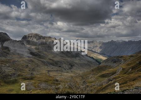 Col de la Cayolle Pass in den französischen Alpen.Col de la cayolle alpes maritime frankreich europa Stockfoto