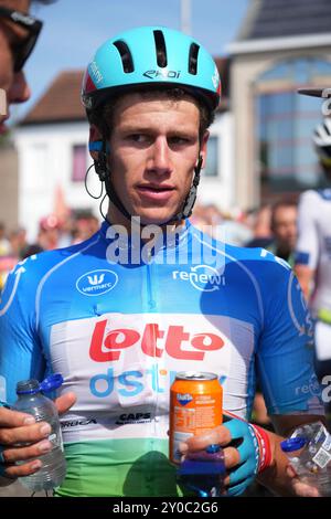 Geraardsbergen, Belgique. September 2024. SEGAERT Alec von Lotto Dstny während der Renewi Tour 2024, Stage 5, Menen - Geraardsbergen am 1. September 2024 in Geraardsbergen, Belgien - Foto Laurent Lairys/DPPI Credit: DPPI Media/Alamy Live News Stockfoto