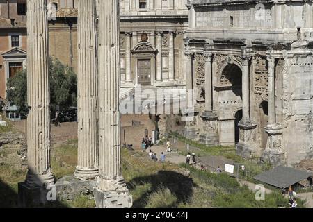 Repubblica Italiana, Italia, Italie, Italien, Italien, Rom, Rom, Antiquitäten Rom, Empire Romain, Foro Rommano, Forum Romanum, die Denkmäler, Denkmäler, Rz Stockfoto