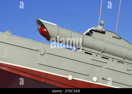 Torpedoboot, das Denkmal für Baltische Seeleute. Kaliningrad (früher Königsberg), Russland, Europa Stockfoto