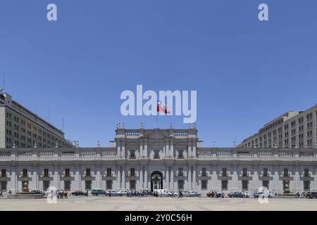 Santiago de Chile, Chile, 26. November 2015: Sitz des Präsidenten Palacio de la Moneda, Südamerika Stockfoto