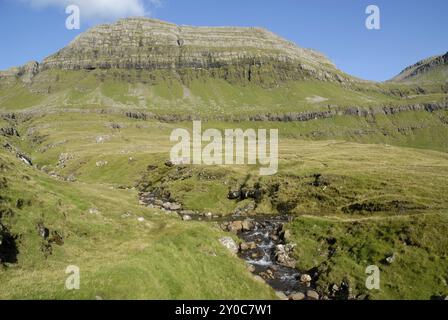 Landschaft in der Nähe von Nordradalsvegur, in der Nähe von Torshavn Stockfoto