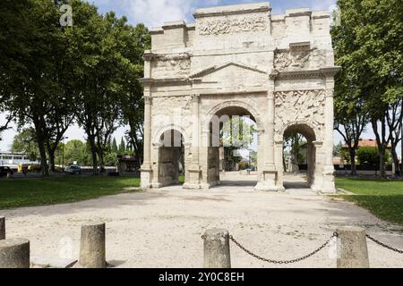 Der Arc de Triomphe in Orange, Frankreich, Europa Stockfoto